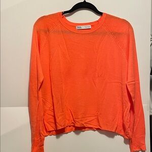 Zara Vibrant Orange Knit Top